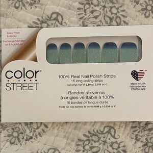 Color Street Teal Glitter Nail Strips